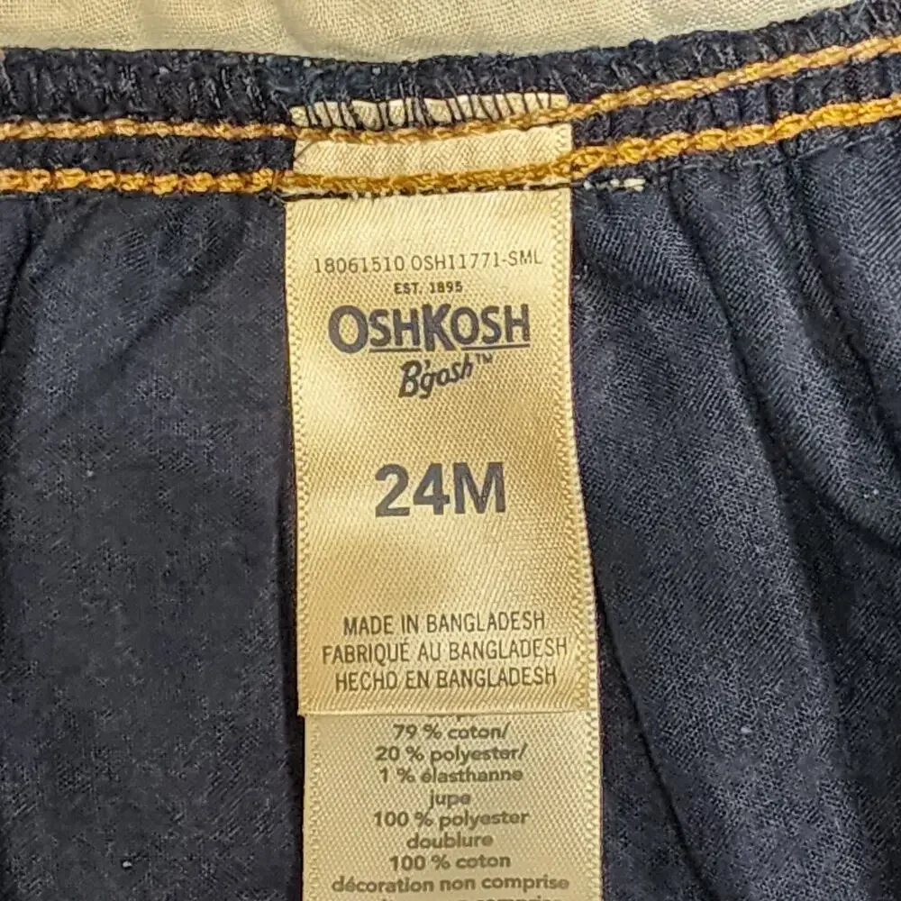 Oshkosh Bib Overall Dress Baby Girl Navy Blue Sparkly Tutu‎ Dress 24Months